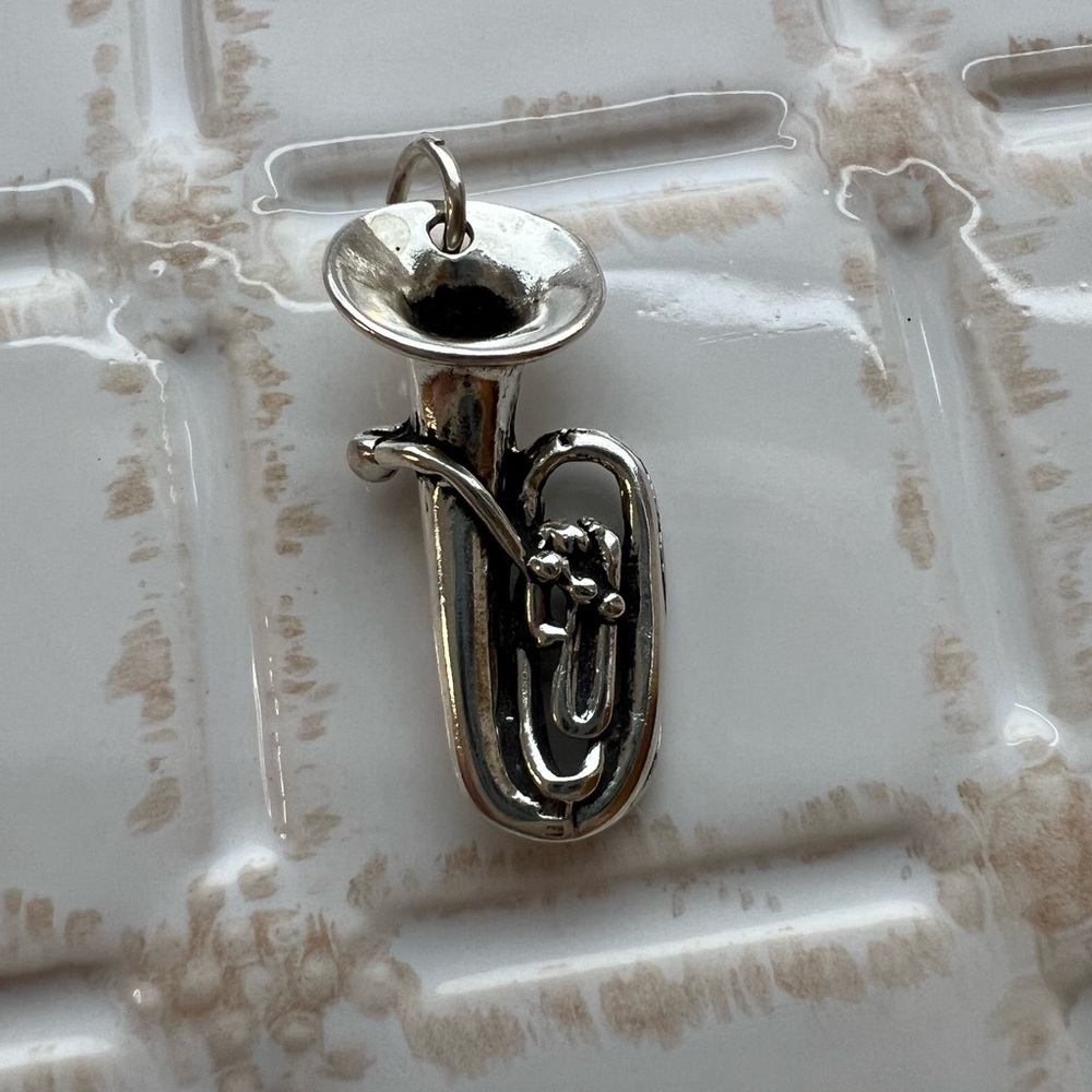 Tuba Vintage Sterling Silver Charm Pendant Music Instrument